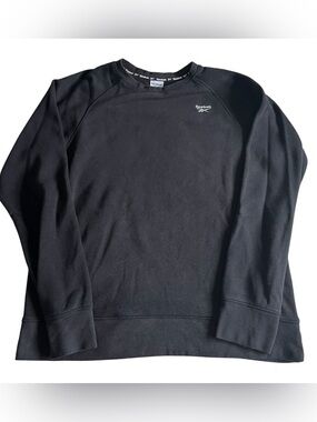 Reebok Y2K‎ Vintage Sweatshirt Mens Large Black Crewneck Fleece Pullover 90s